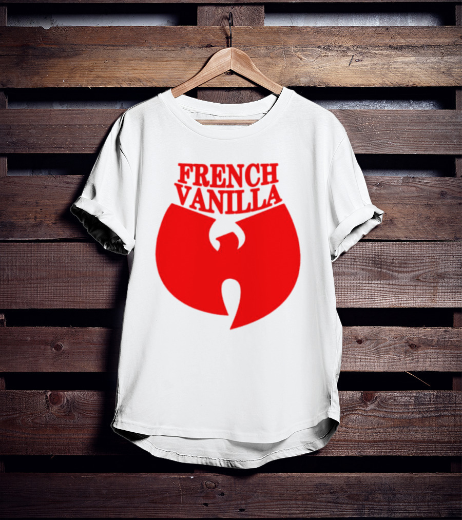 French Vanilla Wutang Logo Red Emblem T-Shirt