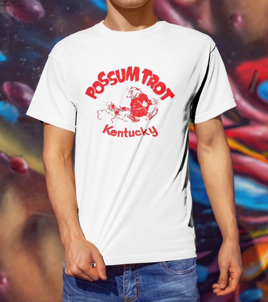 Possum Trot Kentucky Retro Skating Opossum T-Shirt