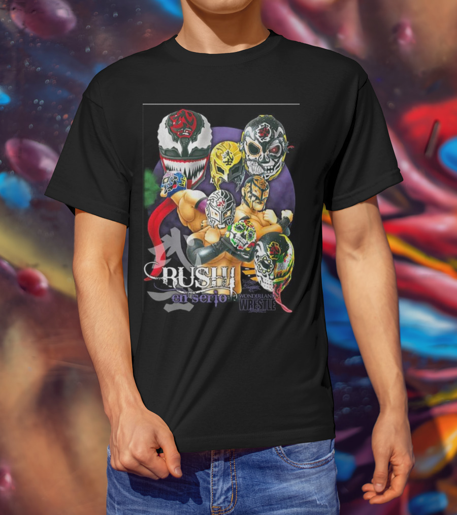 Bushi En Serio Wonderland Wrestle Face Mask Collection T-Shirt