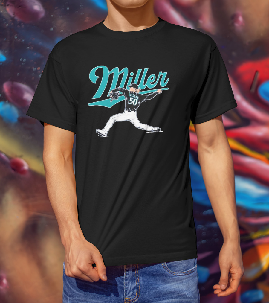 Seattle Mariners Bryce Miller 50 Pitcher T-Shirt