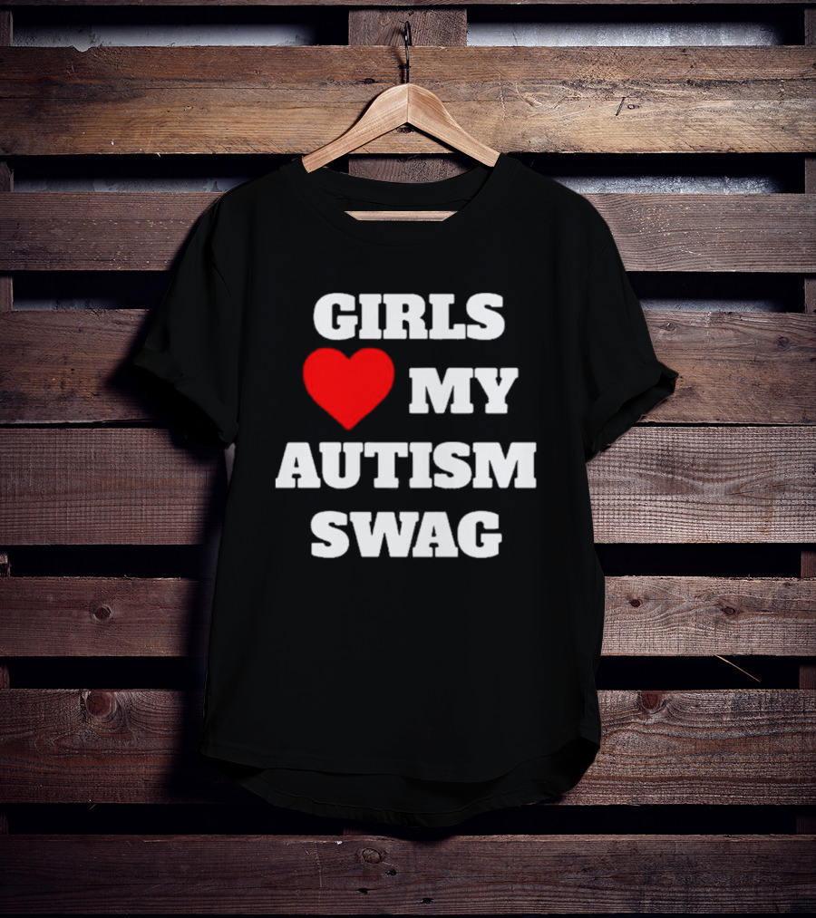 Girls Love Heart My Autism Swag T-Shirt