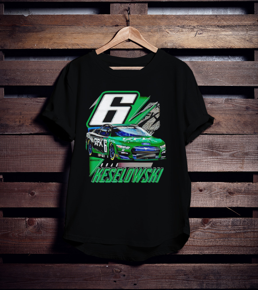 Brad Keselowski Number 6 RFK Racing Green Car T-Shirt