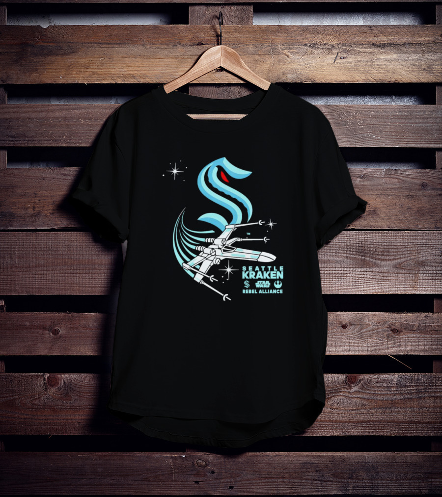 Seattle Kraken Star Wars X-Wing Rebel Alliance T-Shirt