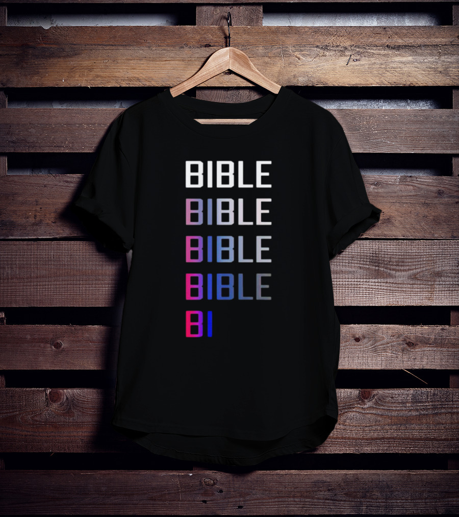 Bible Pride Gradient Multicolor Text Stacked T-Shirt