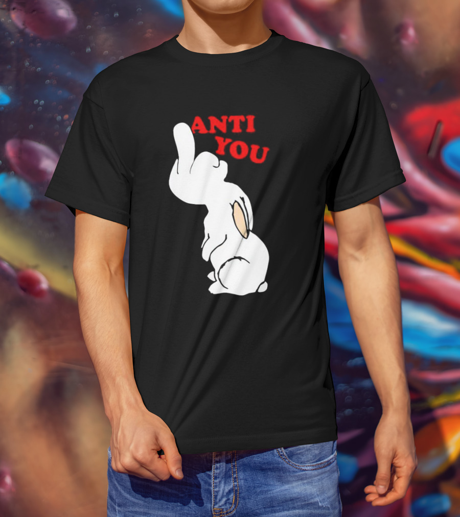 Bunny Anti You Middle Finger Gesture T-Shirt