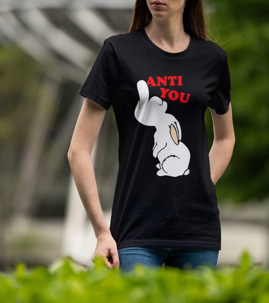 Bunny Anti You Middle Finger Gesture T-Shirt