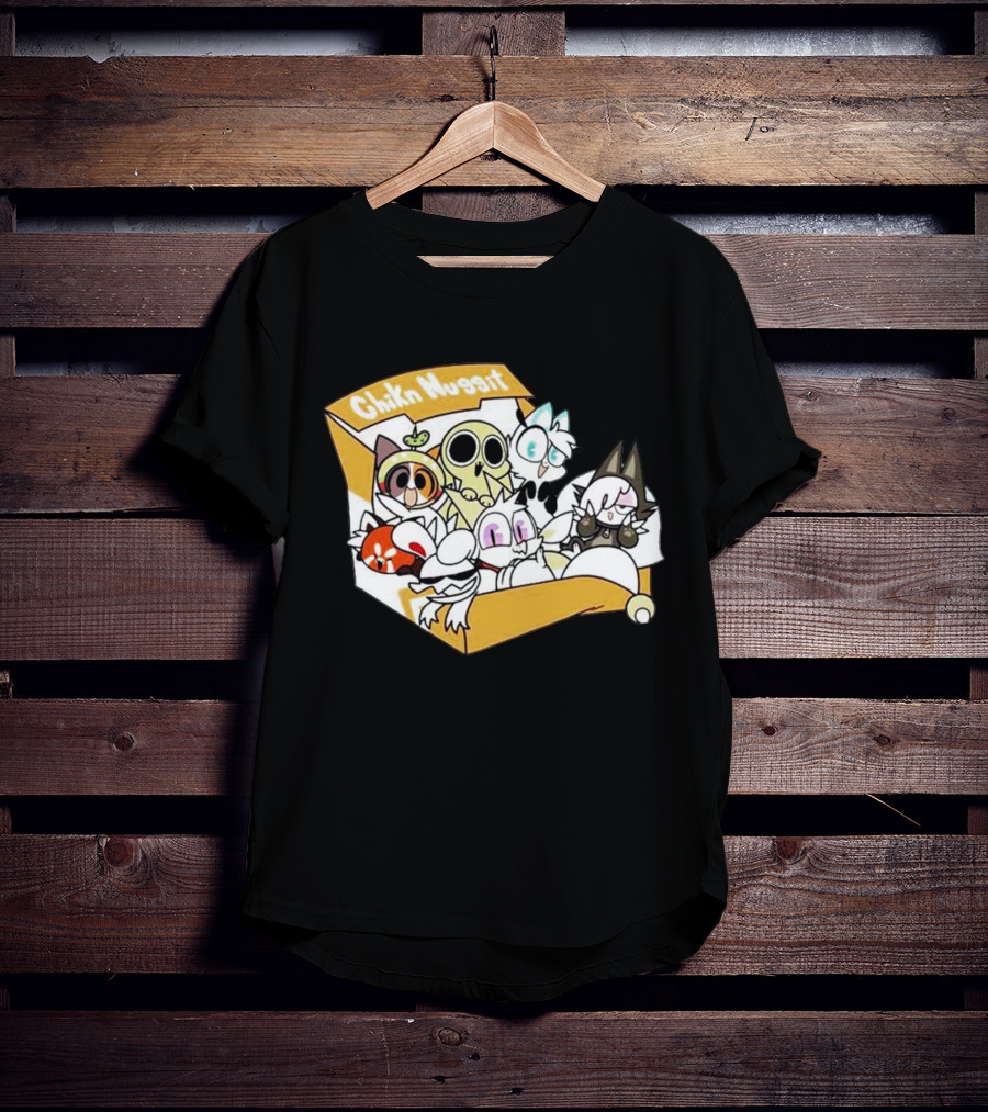 Chikn Nuggit Box Characters Packed In Cute Cartoon T-Shirt