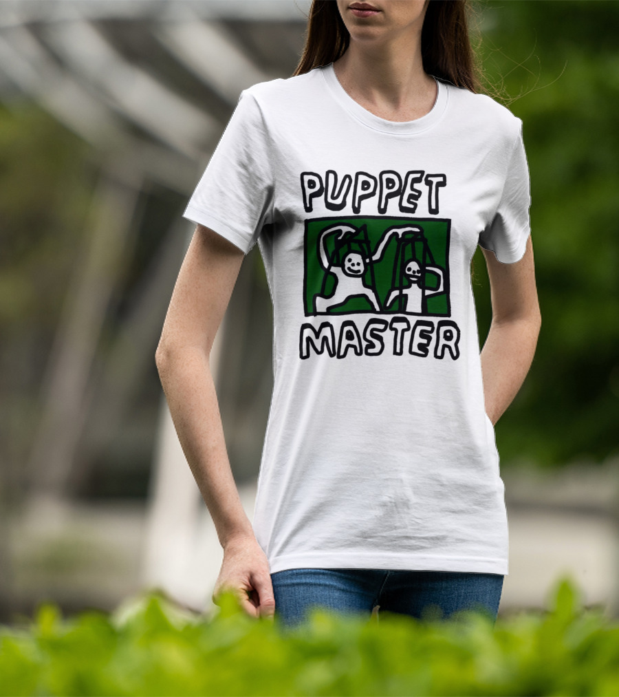 Puppet Master Playful Figures In Green Background T-Shirt