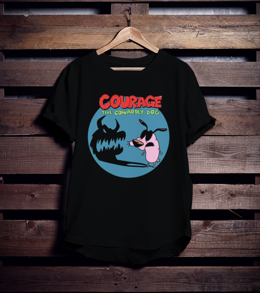 Courage The Cowardly Dog Shadow Monster Confrontation T-Shirt