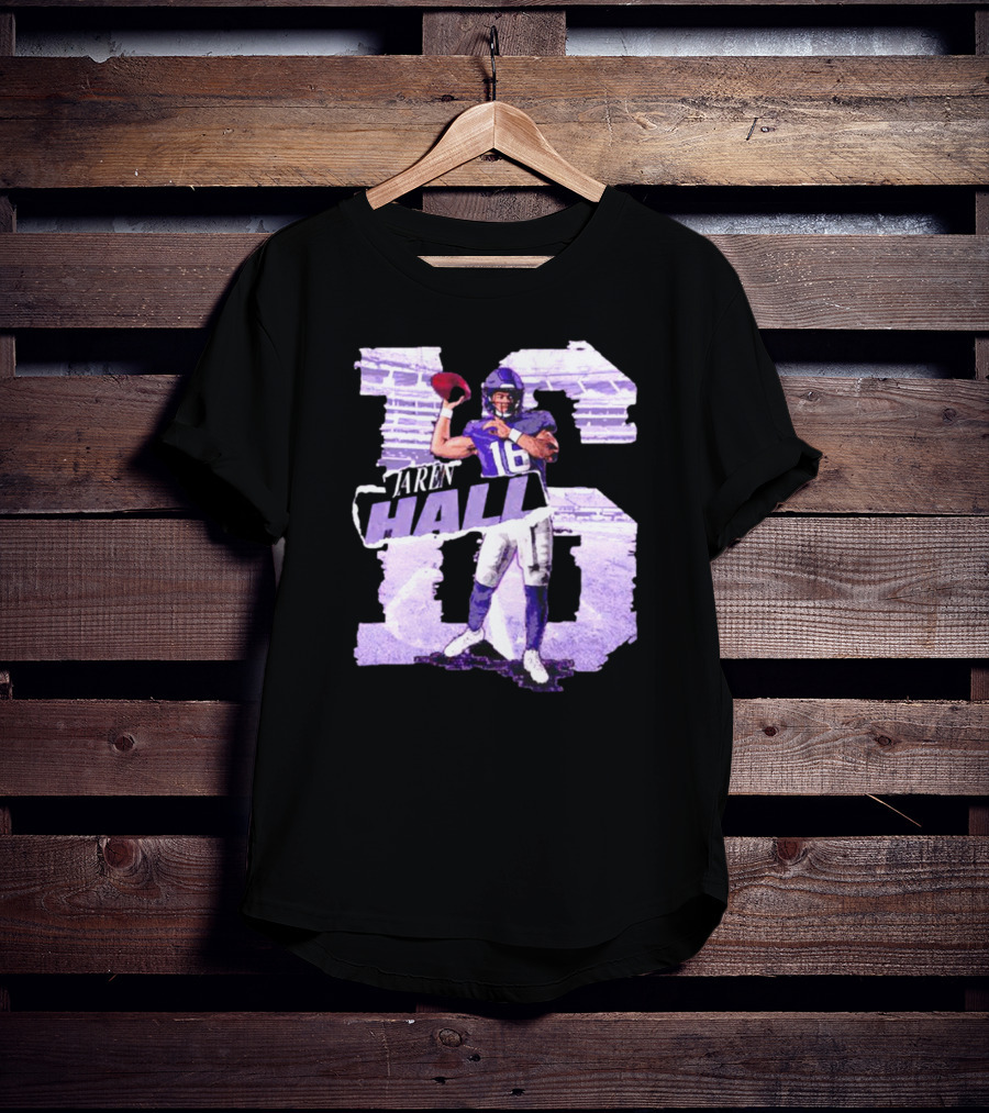 Jaren Hall Minnesota Number 16 Football Player T-Shirt