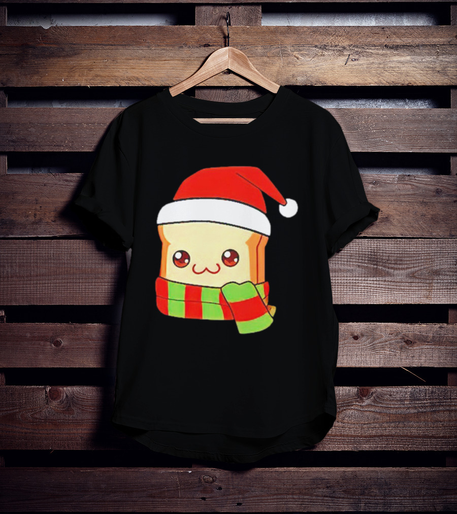 Bundled Bread Christmas Santa Toast Scarf T-Shirt