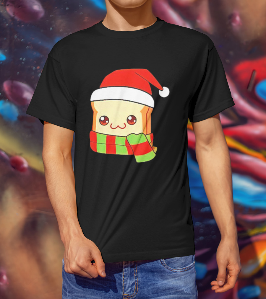 Bundled Bread Christmas Santa Toast Scarf T-Shirt