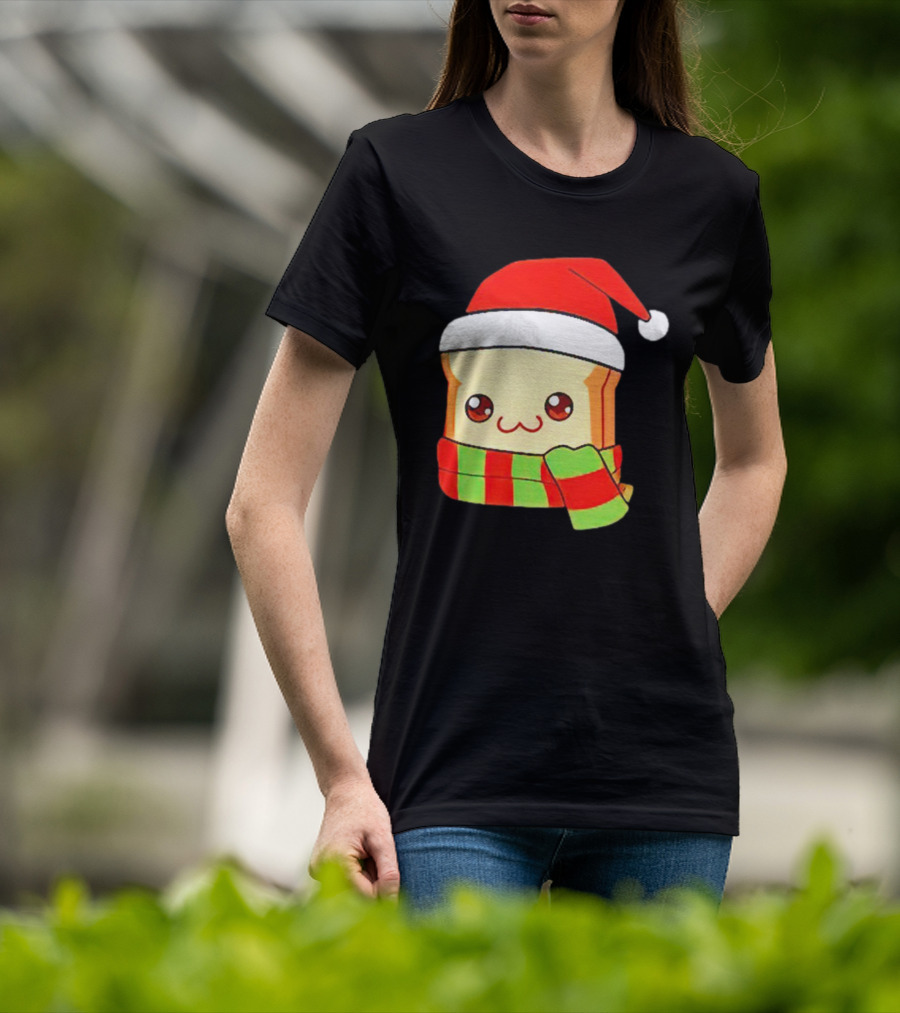 Bundled Bread Christmas Santa Toast Scarf T-Shirt