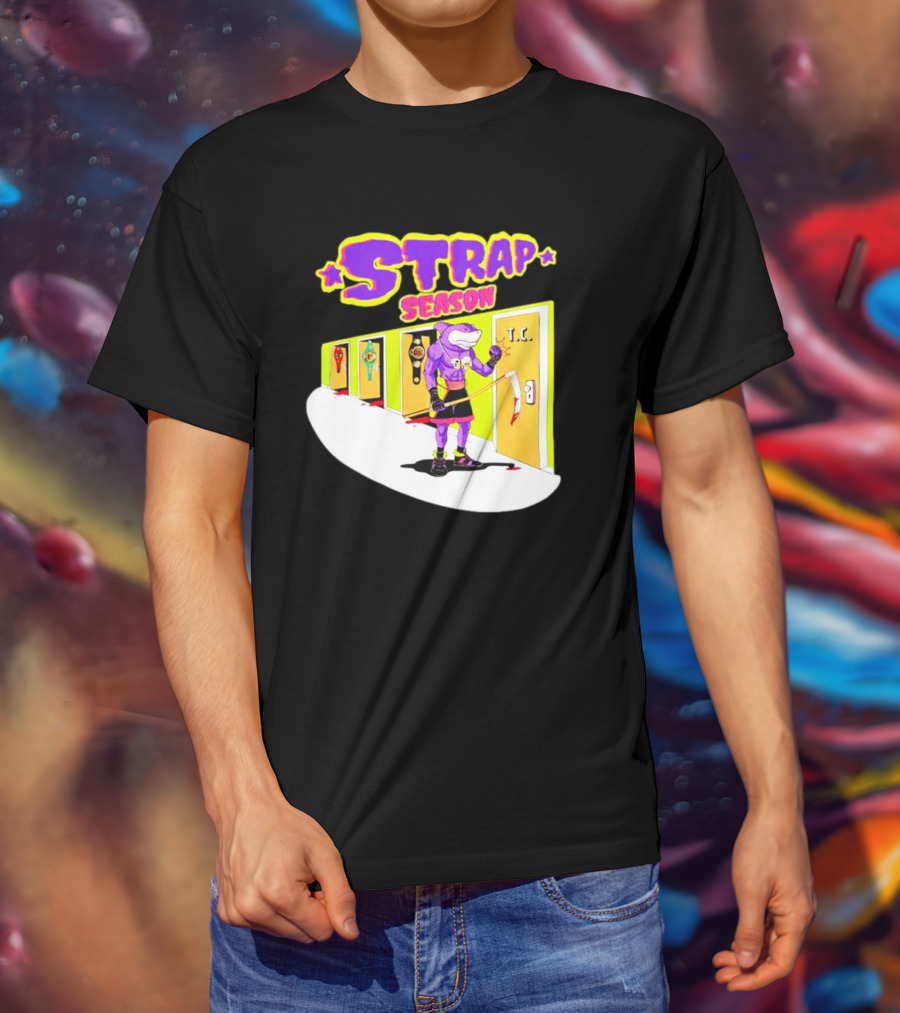 Strap Season Errol Spence Cartoon Character With Belts T.C. Door T-Shirt