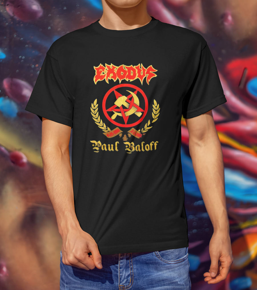 Exodus Paul Baloff 4-25-1960 2-2-2002 Hammer And Sickle Emblem T-Shirt