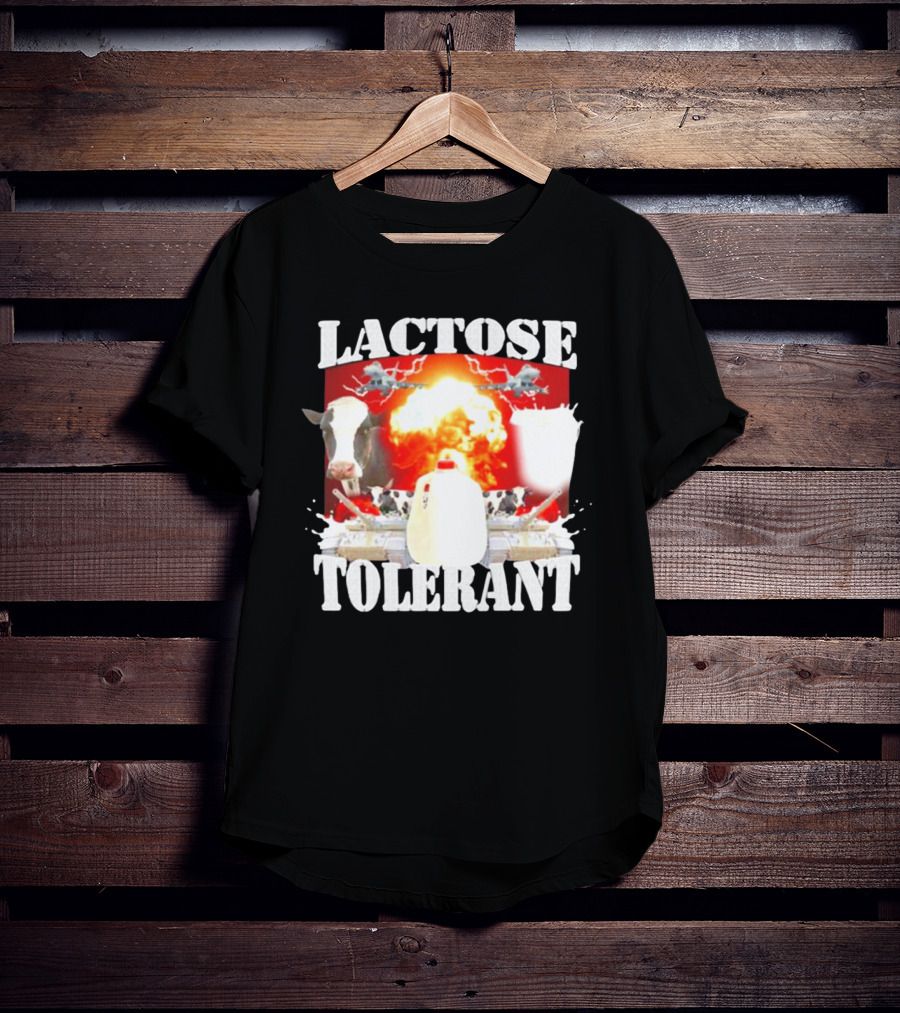 Lactose Tolerant Cow Explosion Milk Jug T-Shirt