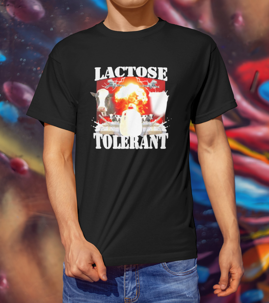Lactose Tolerant Cow Explosion Milk Jug T-Shirt