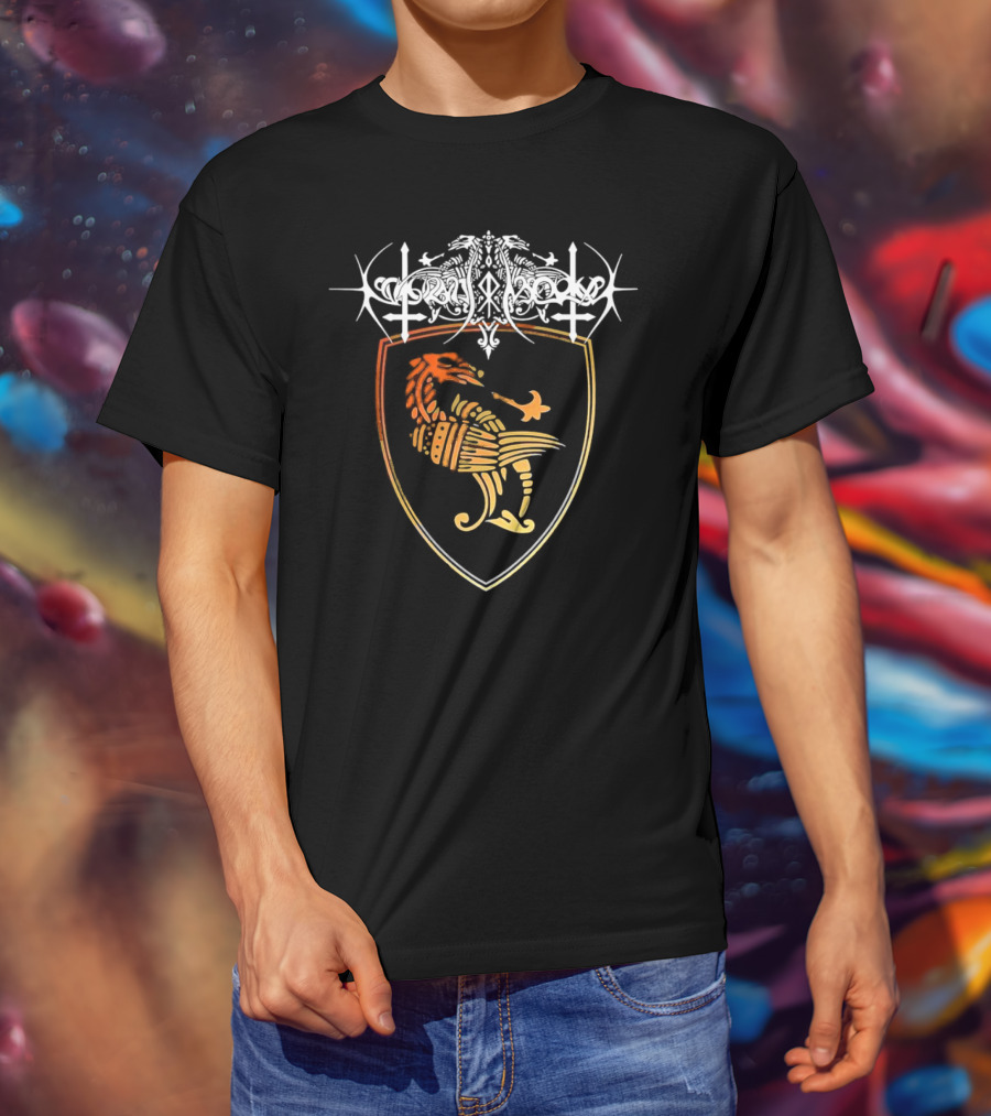 Nokturnal Mortum Medieval Armored Dragon Emblem T-Shirt