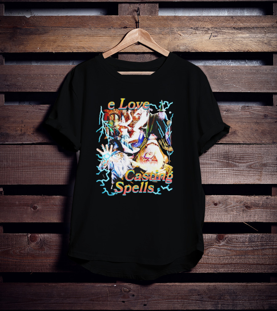 Love Casting Spells Wizards Lightning Magic T-Shirt