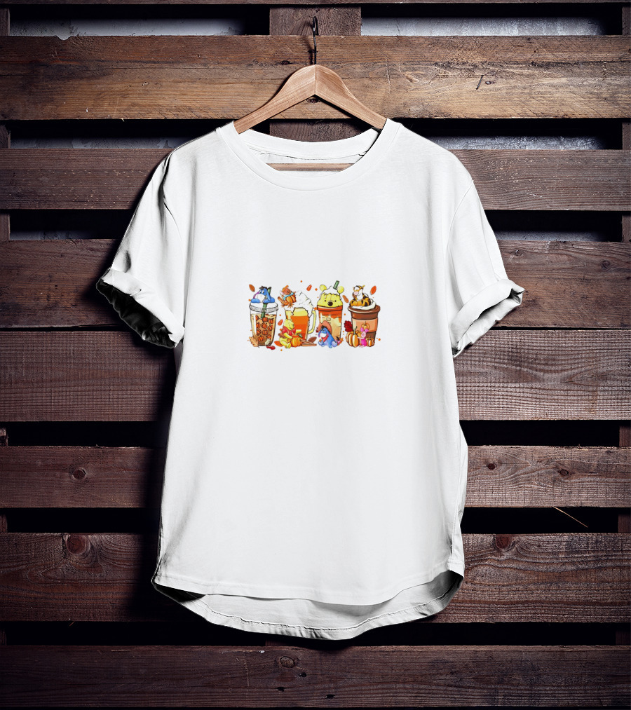 Winnie The Pooh Eeyore Tigger Piglet Coffee Latte T-Shirt