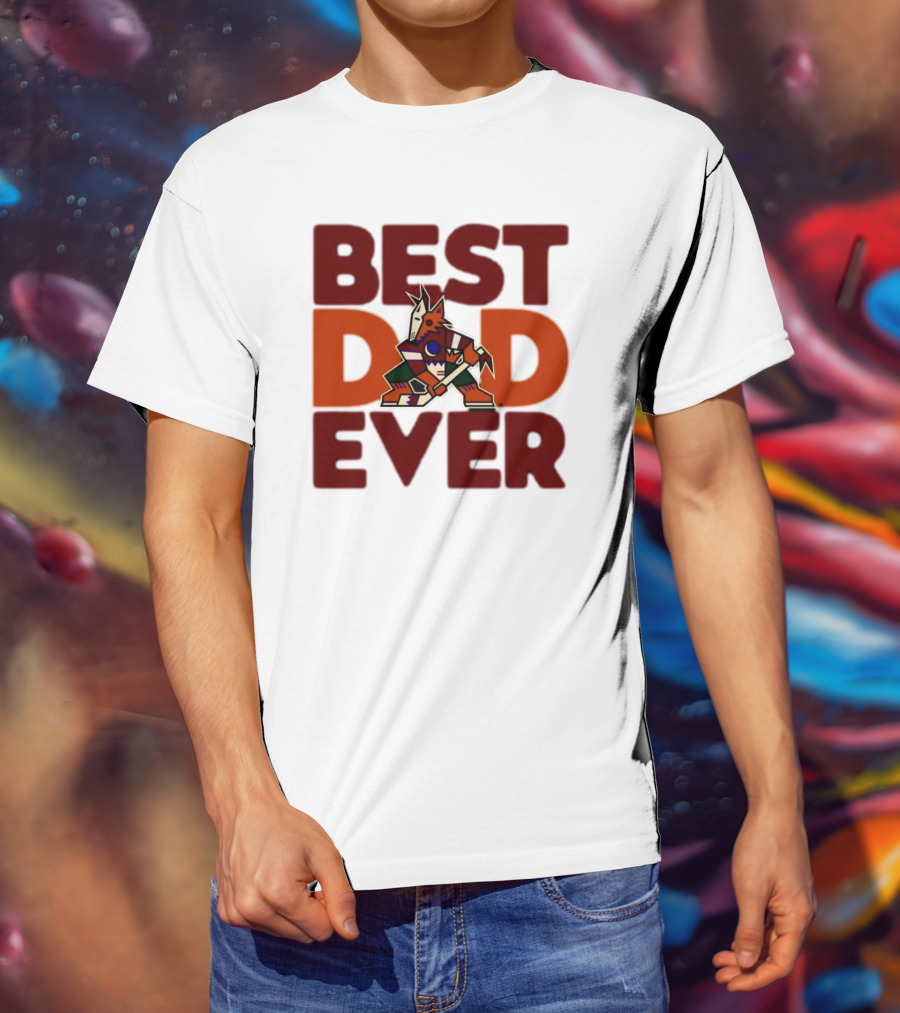 Best Dad Ever Arizona Coyotes Logo Hockey Fan Collection T-Shirt