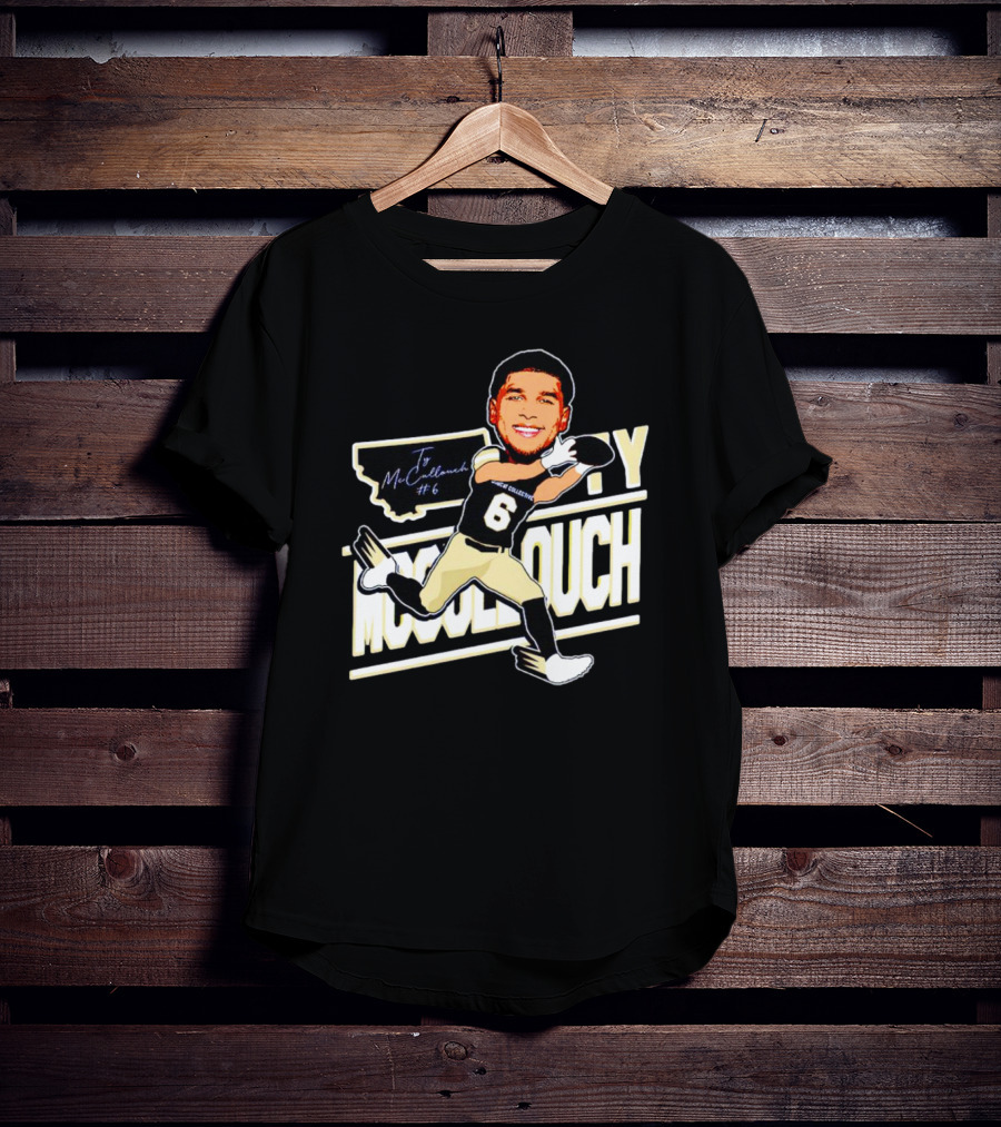 Ty Mccullouch #6 Cartoon Football Receiver T-Shirt