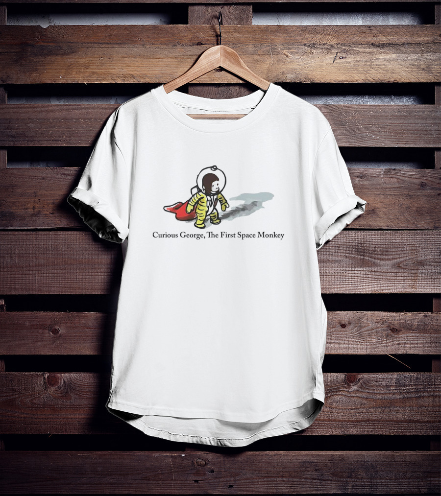 Curious George The First Space Monkey Astronaut Reflective Adventure T-Shirt