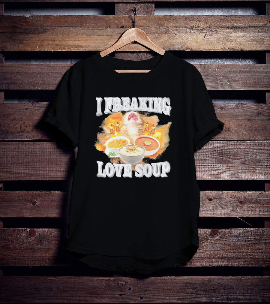 I Freaking Love Soup Cat With Various Bowls And Owls T-Shirt