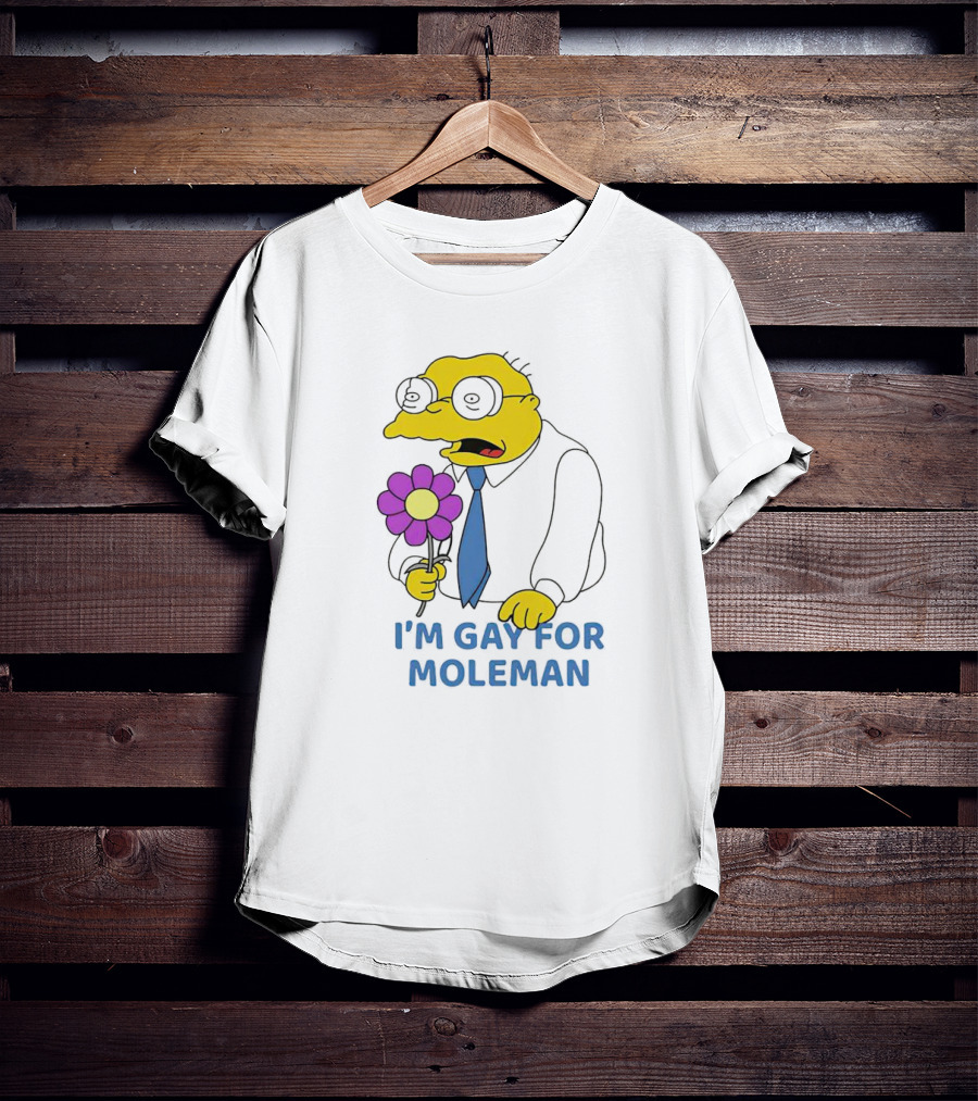 I'm Gay For Moleman Holding Purple Flower T-Shirt
