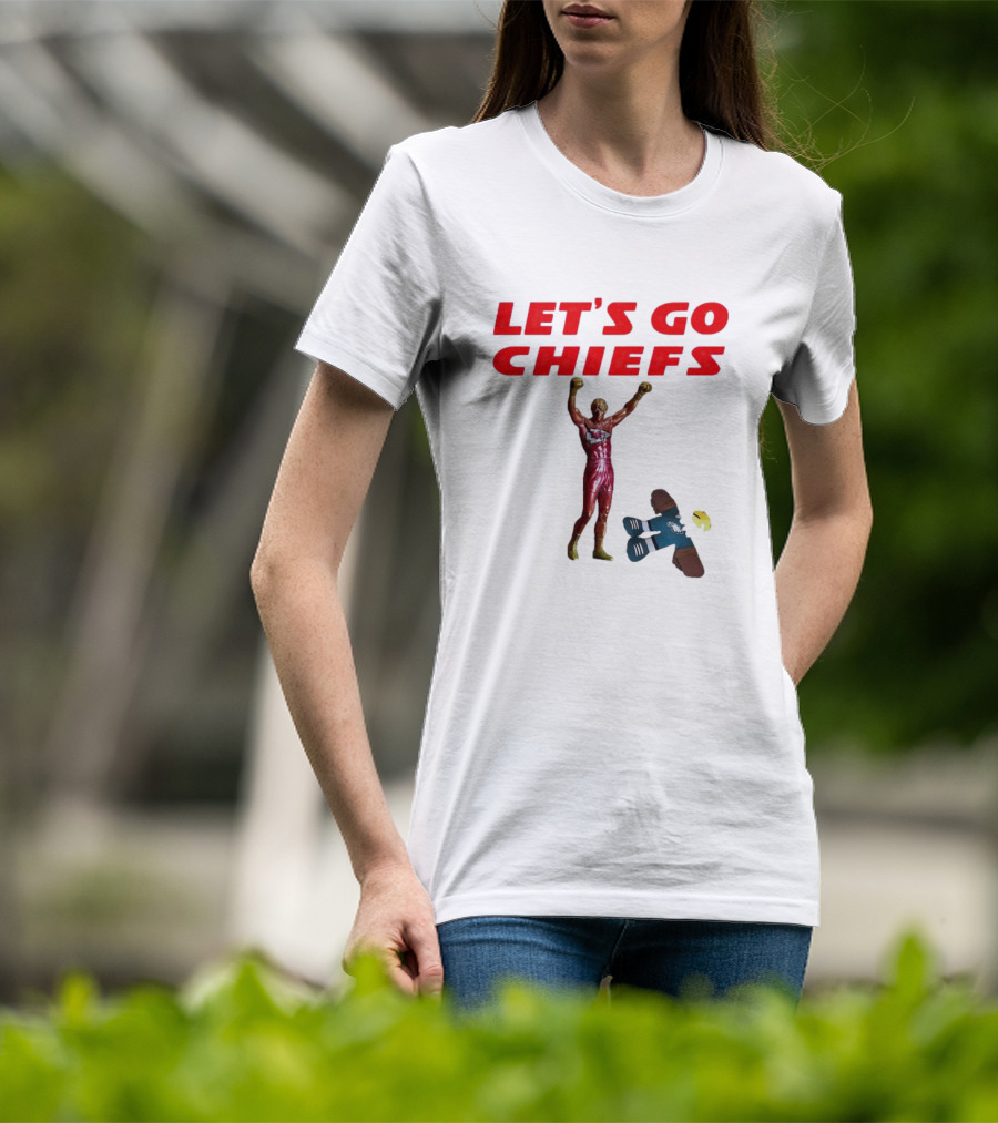 Let's Go Chiefs Rocky Statue Knockout Eagles T-Shirt