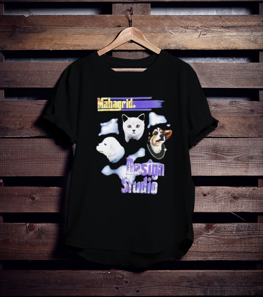 Mahagrid Design Studio Dog And Cat Trio T-Shirt