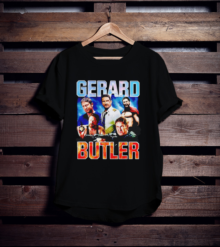 Gerard Butler Collage Black T-Shirt