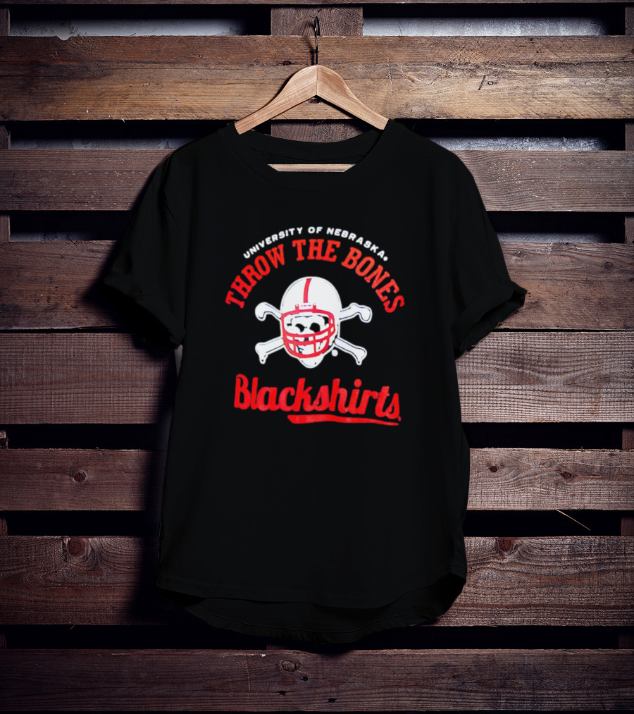University Of Nebraska Throw The Bones Blackshirts T-Shirt