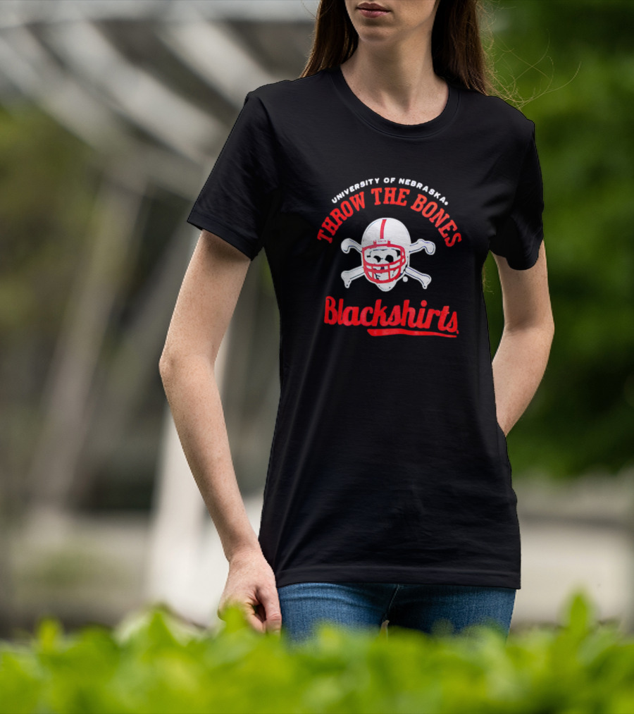 University Of Nebraska Throw The Bones Blackshirts T-Shirt