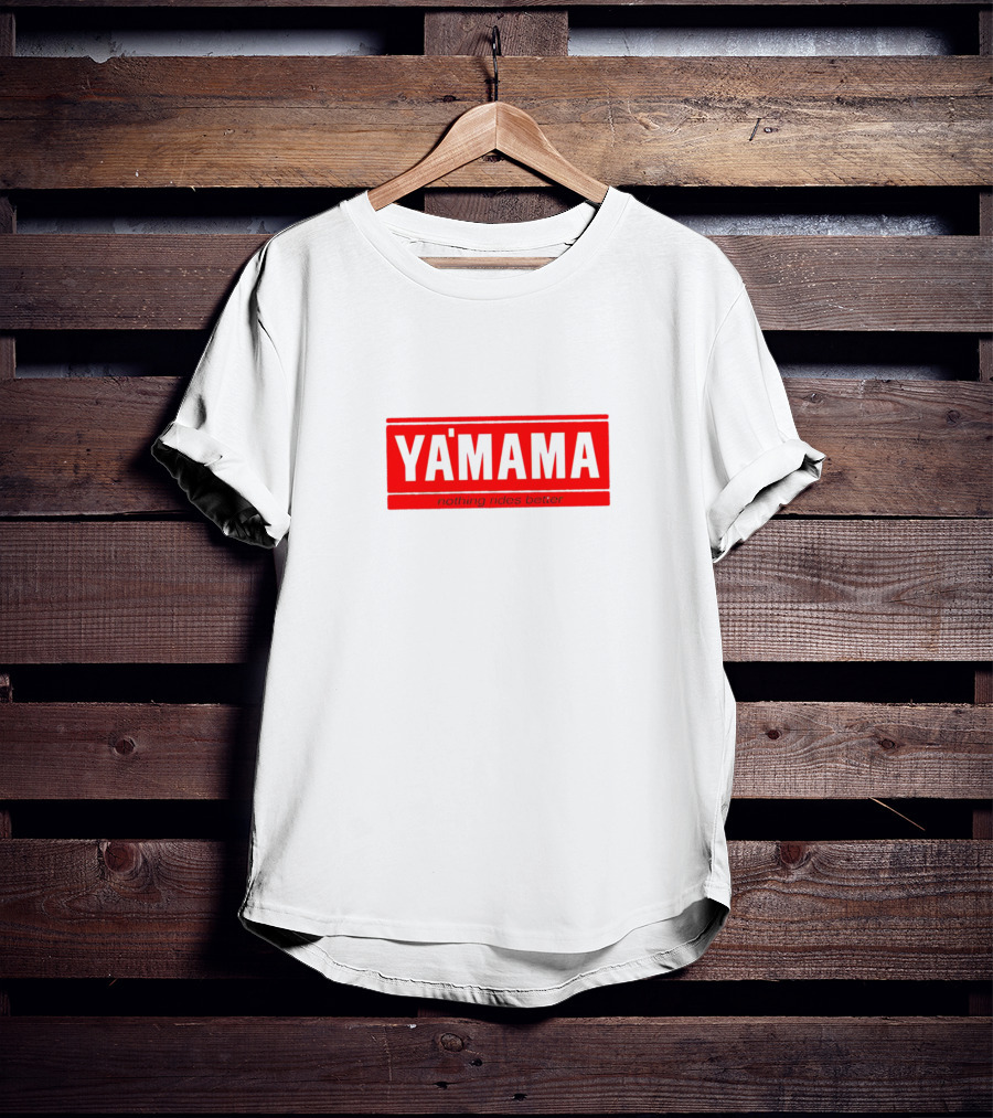 Yamama Nothing Rides Better Parody Logo Red And White T-Shirt