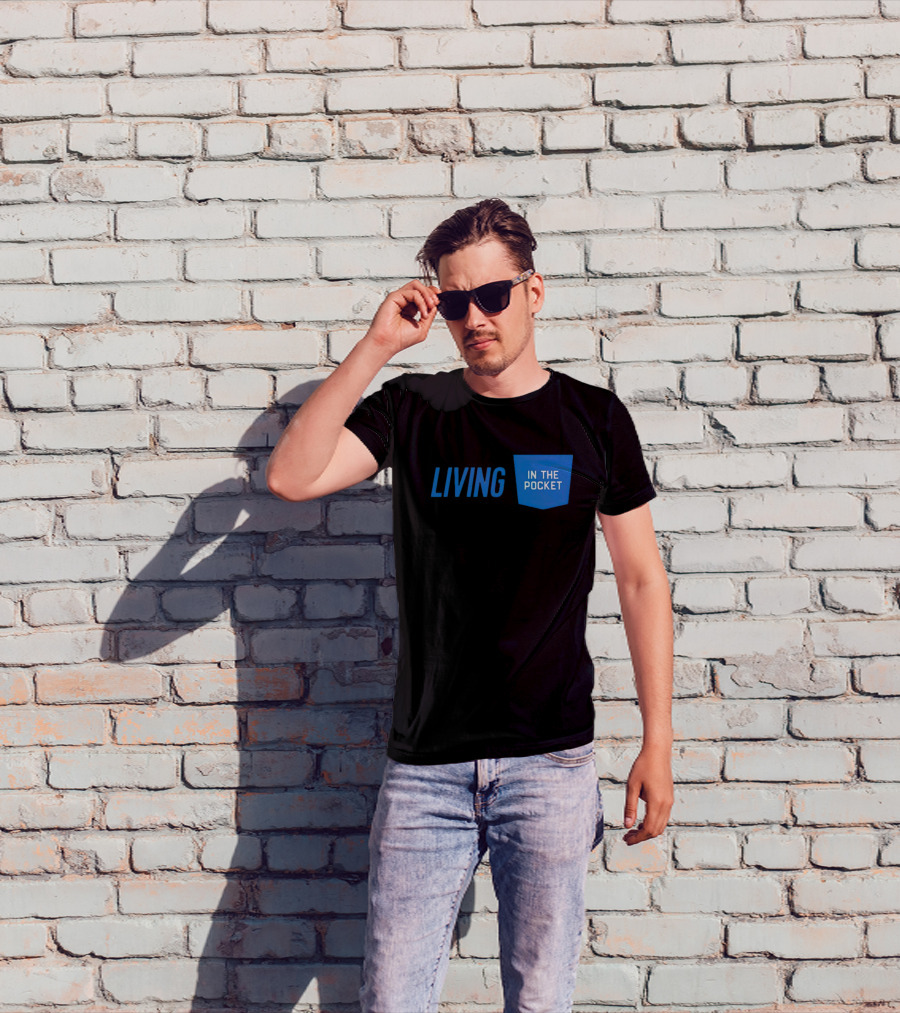 Aaron Donald 99 Living In The Pocket Blue Text T-Shirt