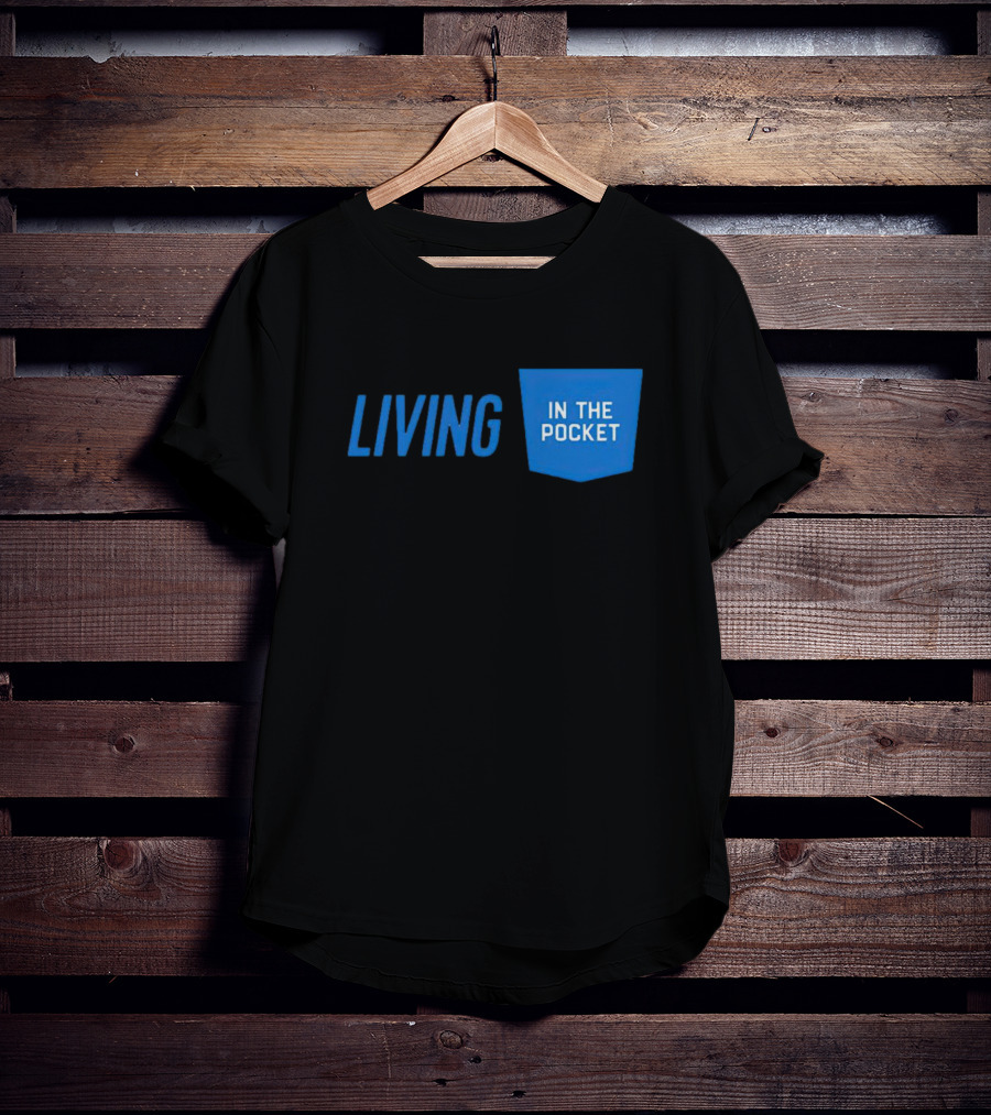 Aaron Donald 99 Living In The Pocket Blue Text T-Shirt