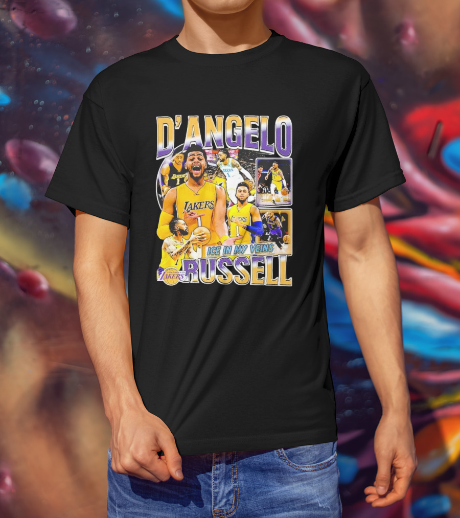 D’Angelo Russell Lakers Ice In My Veins 90s Vintage T-Shirt