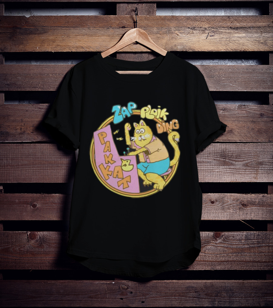 Stranger Things Season 3 Dustin Pakkat Zap Ploik Ding Retro Cartoon Cat T-Shirt