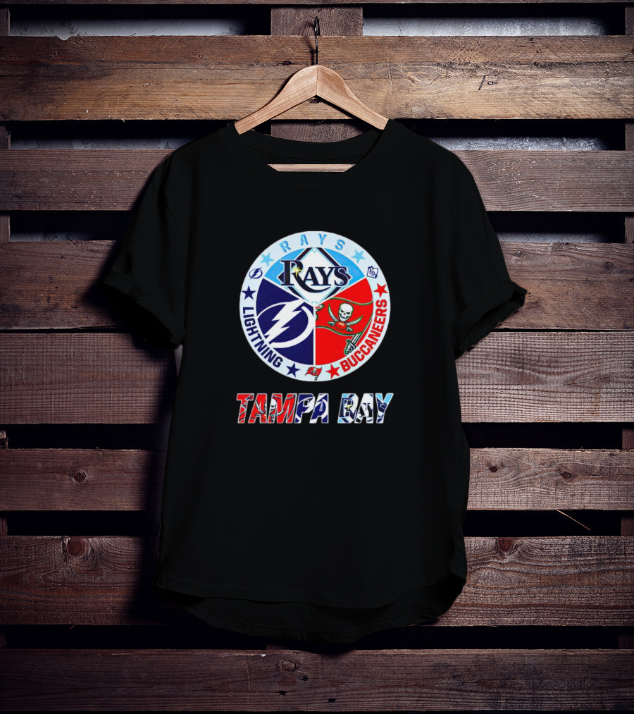 Rays Lightning Buccaneers Tampa Bay Teams Logo Circle T-Shirt