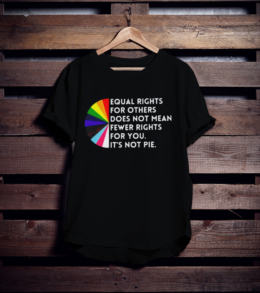 Equal Rights For Others Does Not Mean Fewer Rights For You It's Not Pie Pride Rainbow Pie Chart T-Shirt
