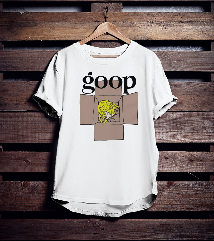 Goop Heads Blonde Wig In Cardboard Box T-Shirt
