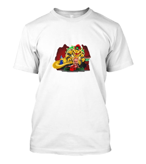Bowser The Hutt Mario Bros Crossover With Princess Peach And Wizard Koopa T-Shirt