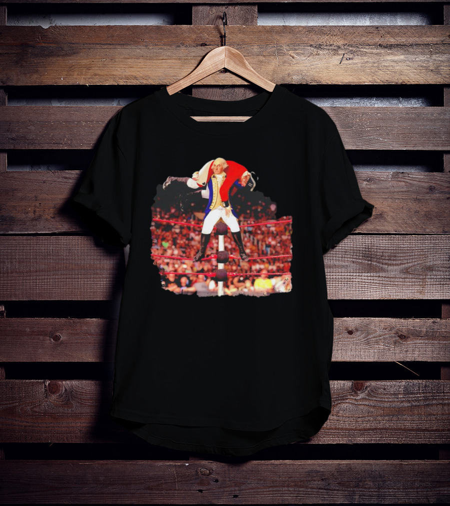 George Washington Wrestling Top Rope Crowd Scene T-Shirt