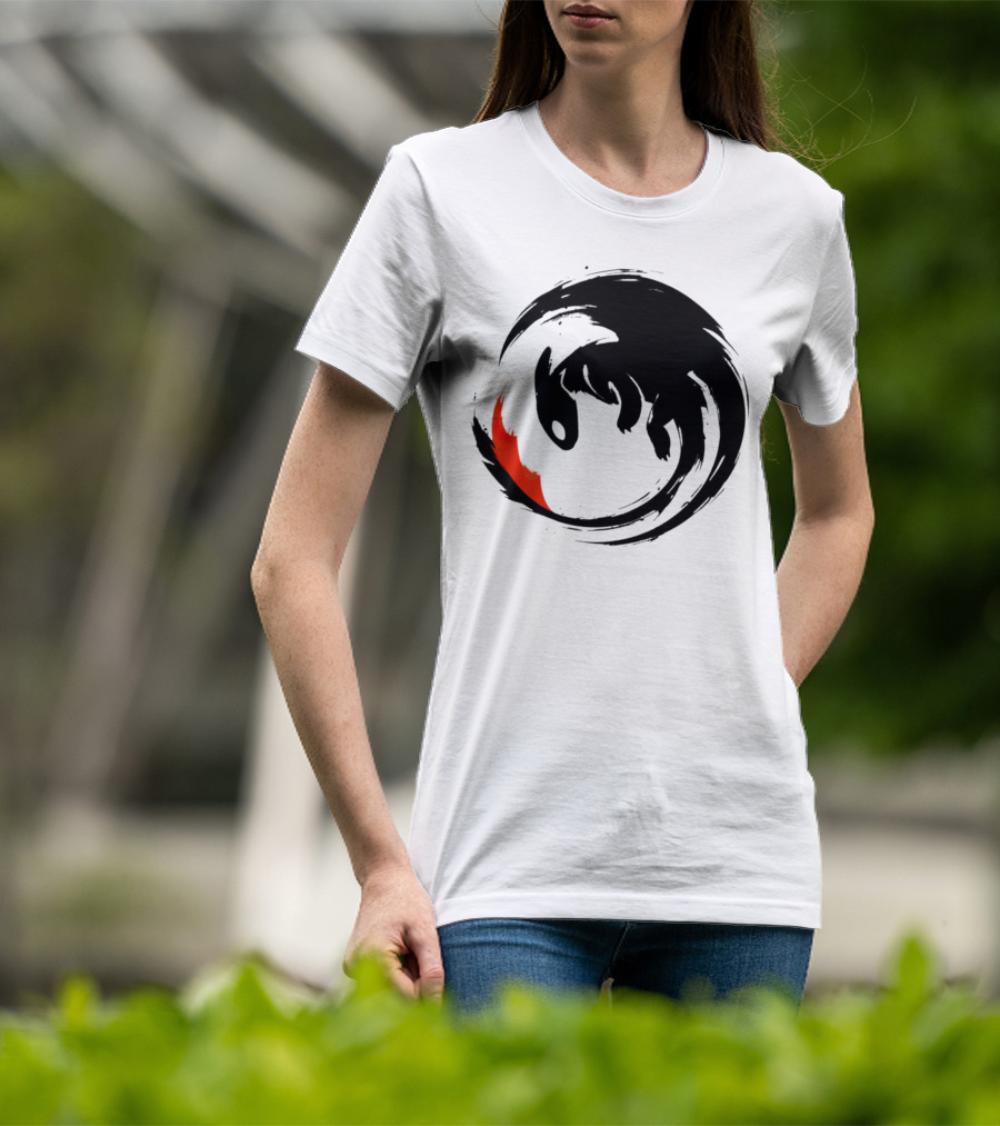 Toothless Night Fury Dragon Ying Yang T-Shirt