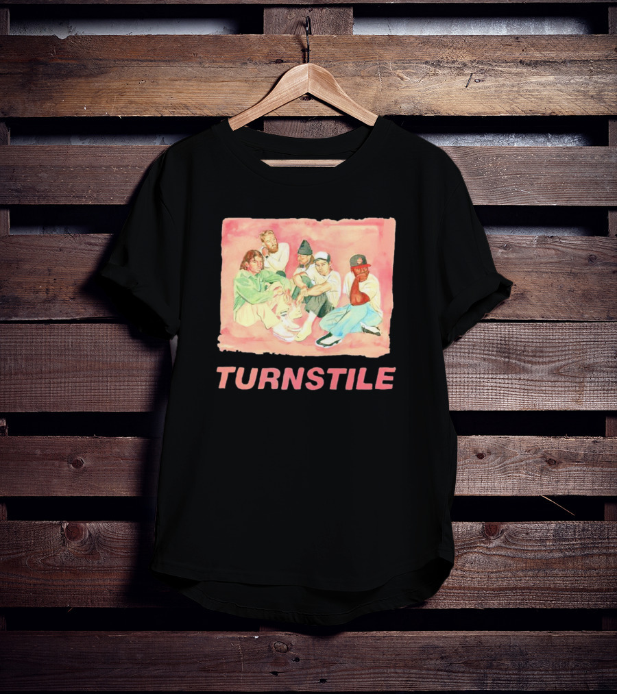 Turnstile Band Illustration Pink Pastel Aesthetic T-Shirt
