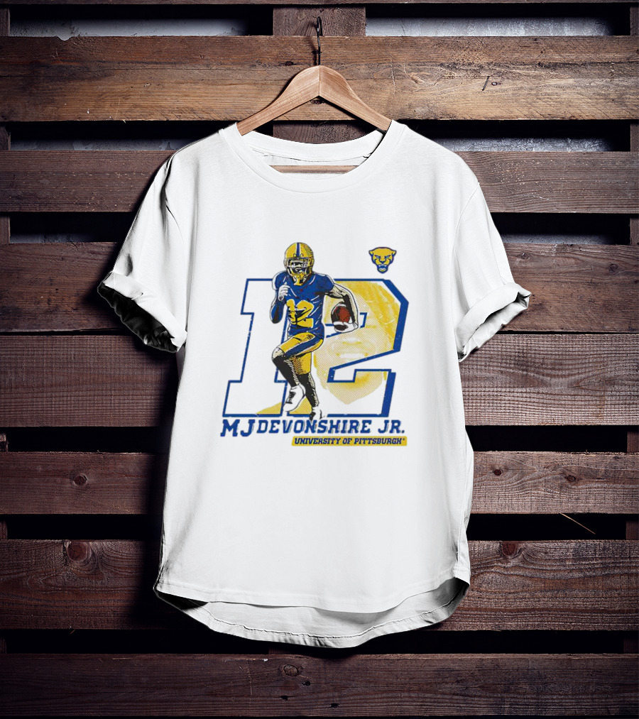 MJ Devonshire Jr University Of Pittsburgh Football 12 Panther T-Shirt