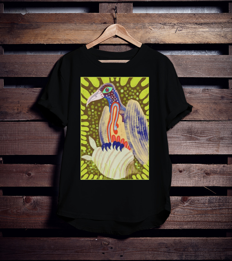 Bird Friends To The End Vivid Psychedelic Feathered Symbols T-Shirt