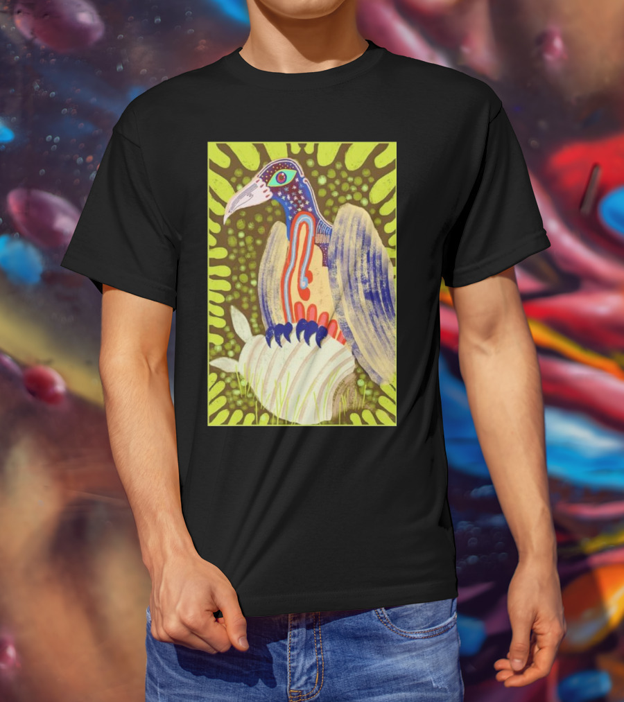 Bird Friends To The End Vivid Psychedelic Feathered Symbols T-Shirt