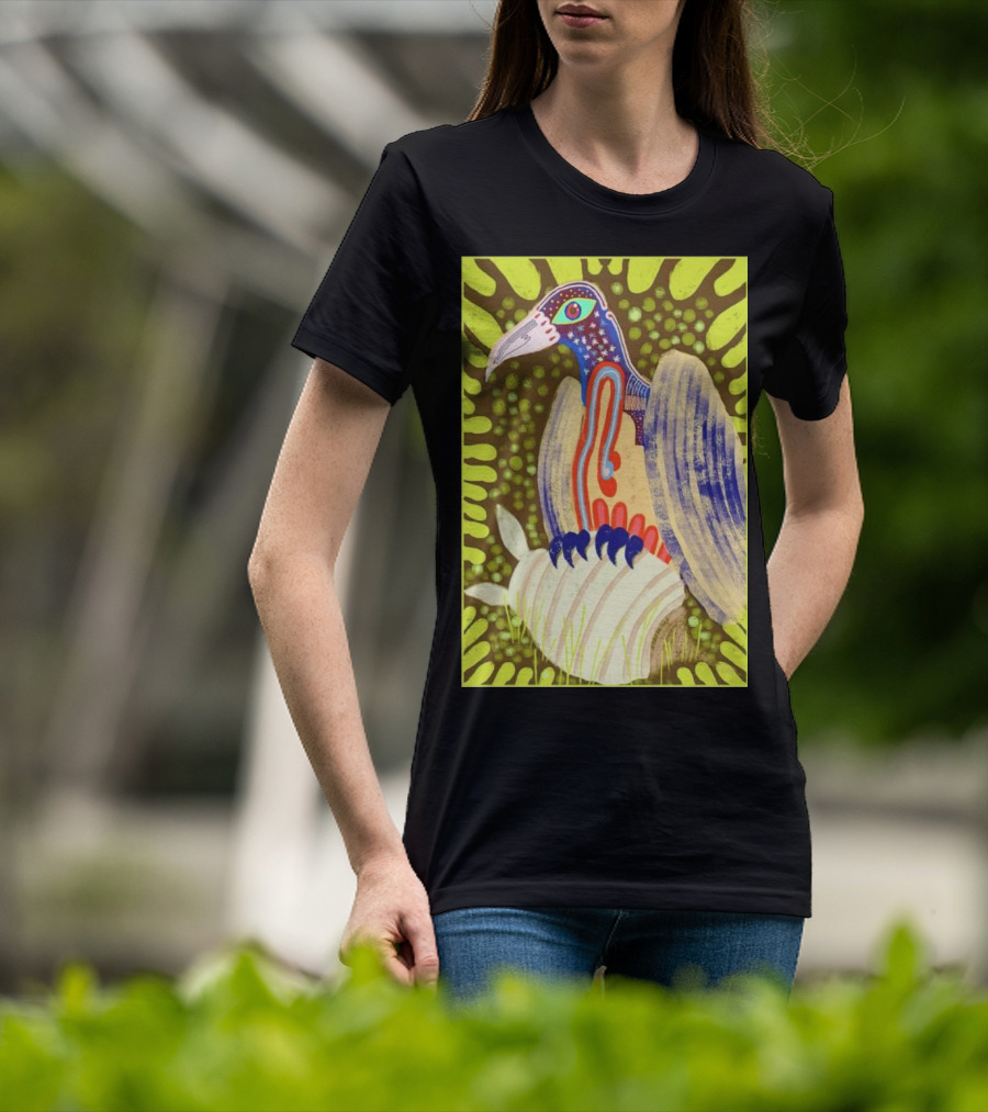 Bird Friends To The End Vivid Psychedelic Feathered Symbols T-Shirt